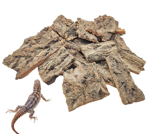 VCEPJH Reptile Bark Bedding,1 LB Natural Cork Bark for Reptiles Flat Cork Wood Terrarium Substrate Tank Supplies for Snake Spiders Bearded Dragons Hermit Crabs Geckos