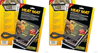 Exo Terra Heat Mat – Self-Regulating Reptile Heating Pad for Terrariums, Conductive Source for Reptiles & Amphibians, Fast Warm-Up, Safe & Energy Efficient, Even Distribution 8W (Pack of 2) - size: 8W (Pack of 2)