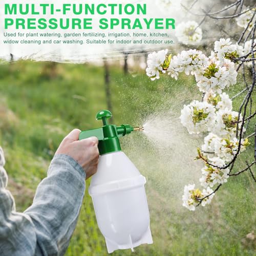 Ziliny 2 Pcs 50 oz Handheld Pump Spray Bottle Garden Mister Spray Bottles Lawn Pressure Hand Pump Sprayer with Adjustable Nozzle for Chemicals Watering Weeds Plants and Cleaning (Green) - size: 50 oz
