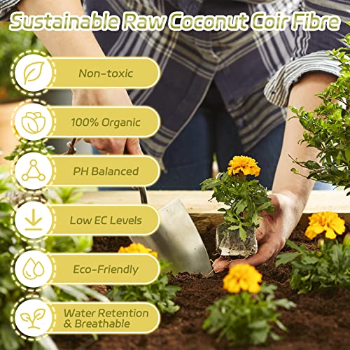 1 Pack Organic Coco Coir Brick for Plants, Natural Coconut Coir Soil | Moisture Retention, Coconut Fiber Substrate for Seed Starting, Soil Amendment, Potting Mix, Gardening, Composting & Reptile - size: 1 Pack