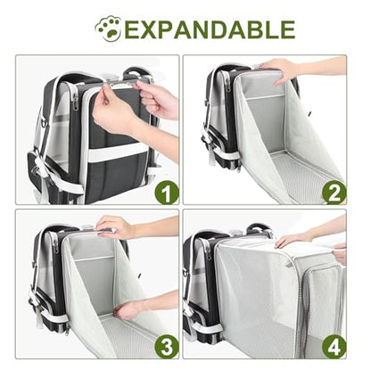 Texsens Innovative Traveler Bubble Backpack Pet Carriers for Cats and Dogs (Expandable-Black) - color: Expandable-Black
