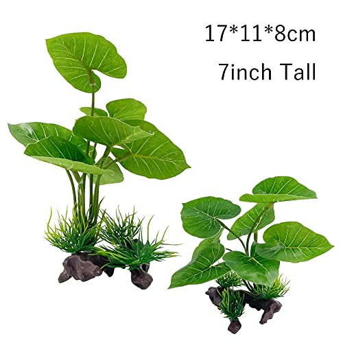 Fish Tank Decorations Aquarium Decoration Ornaments Accessories Betta Fish Hides Cave Rest Soft Leaf (Mix-Leaf-Set-C)