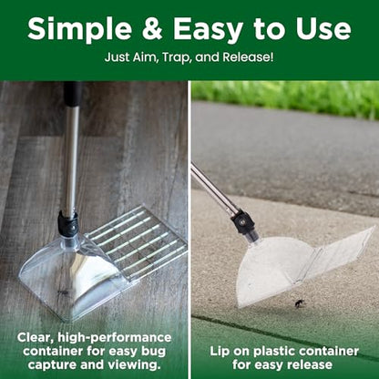 Bug Catcher Container & Extendable Stainless Steel Stick | See-Through Insect Trap for Spiders, Ants, Lizards | Humane Bug Catcher for Home | Educational Tool for Kids & Adults