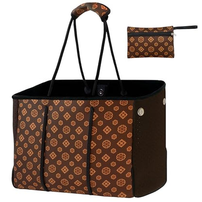 Hibala Neoprene Multipurpose Beach Bag,Gym/Travel/Pool Bag,Tote For Women&Men - color: Classic Coin Printing