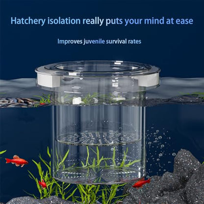 WEAVERBIRD Aquarium Breeder Box, Fish Breeding Box, Acrylic Breeder Isolation Divider Hatching Boxes, Floating Incubation Box, Round Isolation Hatchery Feeding Boxes for Small Fish Fry Hatchery - size: Round