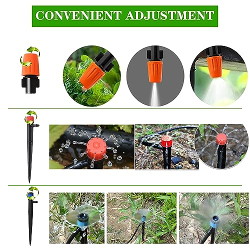226FT Greenhouse Micro Drip Irrigation Kit Automatic Irrigation System Patio Misting Plant Watering System with 1/4 inch 1/2 inch Blank Distribution Tubing Hose Adjustable Nozzle Emitters Sprinkler | Automatic Irrigation System, Patio Misting Plant Wateri