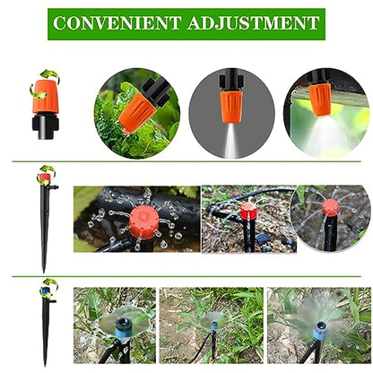 226FT Greenhouse Micro Drip Irrigation Kit Automatic Irrigation System Patio Misting Plant Watering System with 1/4 inch 1/2 inch Blank Distribution Tubing Hose Adjustable Nozzle Emitters Sprinkler | Automatic Irrigation System, Patio Misting Plant Wateri
