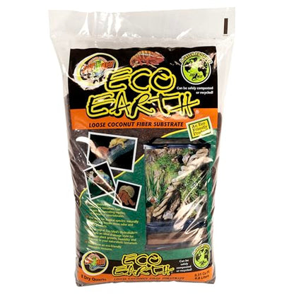 Zoo Med Eco Earth Loose Coconut Fiber Substrate | For Reptiles, For Amphibians, For Small Animals, For Insects, For Terrariums - size: 8 quart