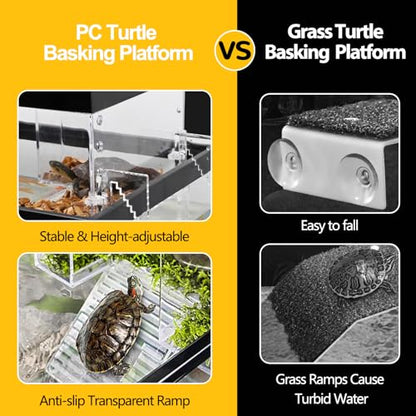 Hanging Turtle Basking Platform,7.9x5.5x5.5'' Adjustable Aquatic Turtles Ramp Dock,Acrylic Topper Platform Tank Accessories for Baby Turtles,Red Eared Slider,Semi Aquatic Baby Terrapin(Small) - size: S:7.9x5.5x5.5''