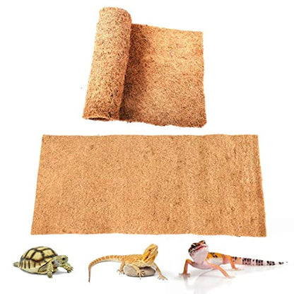 Reptile Carpet Coconut Fiber, 36" x 18" Reptile Terrarium Substrate Liner, Tortoise Bedding Carpet Mat Supplies for Pet Lizard, Chameleon, Bearded Dragon, Leopard Gecko, Iguana