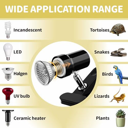 GOZILLA Reptile Heat Lamp, Turtle Lamp with 360°Rotatable Timing & Dimming Cycle Timer, 25W+50W UVA/UVB Reptile Light Bulbs for Reptile and Amphibian Tanks, Terrariums and Cages.(Black) - color: Timer Dimmer-Black