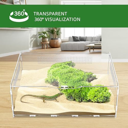 Micro Habitat Terrarium Enclosure, 6x11x16 inch Jumping Spider Enclosure with Locking Latch for Small Tree Dwelling Reptiles,Tarantula, Amphibians, Spiders,Invertebrates