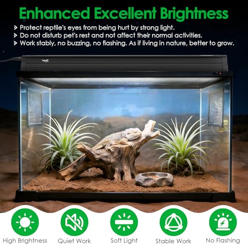 UVB Light for Reptiles Bearded Dragon, T5 UVB Reptile Light Fixture HO UVB Bulb Lighting Combo Kit 10.0 39W UVA UVB Reptile Light Bulb Terrarium Lamp Tube Bar for Snake Gecko Turtle Lizard, 34 Inch - size: T5-34Inch