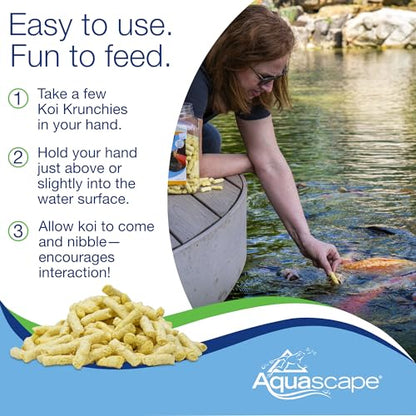Aquascape Koi Krunchies Fish Food Large 1.1 lbs / 400 g for Hand Feeding in Pond Water Feature, 81000