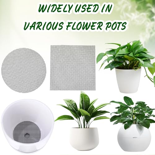 100 Flower Pot Hole Mesh Pads, 2" Rounds Drainage Hole, Plant Drainage Screens Gasket Keep Soil from Flowing Away, Bonsai Bottom Grid Mat