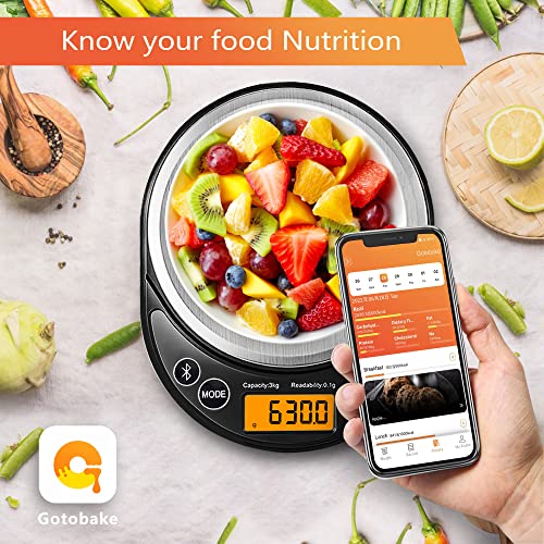 Smart Digital Food Scale Grams and Ounces Kitchen Scale 0.1g/3kg | Scale with Nutritional Calculator,Food Weight Scale for Weight Loss,Keto, Macro,Calorie,Meal Prep,6 units,LCD display