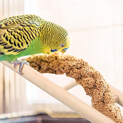 Kigeli 6 Pcs Wood Bird Ladder for Cockatiels, Small Hanging Bird Ladder for Cage, Parrot Step Hanging Climbing Toys for Pets Parakeets, Cockatoo and Lovebirds