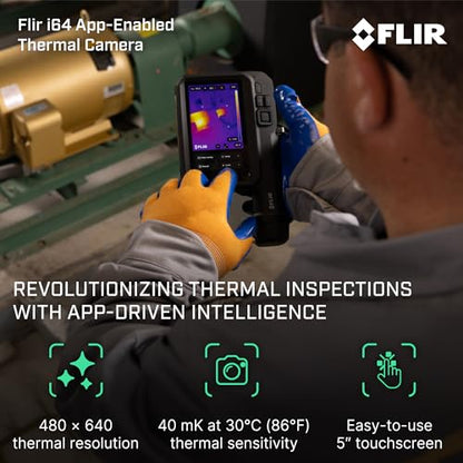 Flir i64 Thermal Imaging Camera, 480x640, ACE Platform, WiFi | MSX, 40 mK NETD, AssetLink, Ignite cloud, building/electrical/HVAC, battery, charger, case