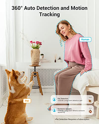 blurams Security Camera 2K, Baby Monitor Dog Camera 360-degree for Home Security (White-2Pack) - color: White-2Pack