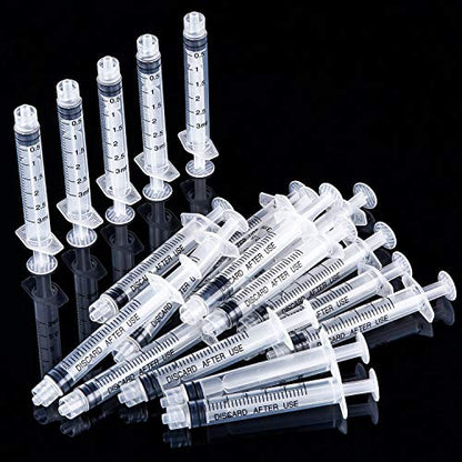 TecUnite 20 Pack Syringe, Plastic Curved Syringes for Epoxy Resin, Craft, Feeding Pets Animals, Oil or Glue Applicator