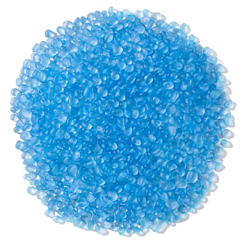 Keedolla Sea Glass Stones Frosted Glass Pebbles Gemstones for Aquarium Rocks, Fish Tank Gravel, Vase Fillers, DIY Crafts - Sky Blue(230g/8oz) - color: Sky Blue, size: 0.5 LB