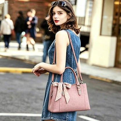 3 Compartment Satchel Purse Top Hnadle Bags Hobo Handbag for Women | Multi Compartment,Medium,Leopard Print Faux Fur,Detachable Shoulder Crossbody Strap,Work Office Daily,High elasticity base - color: Pink Leopard