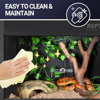 REPTI ZOO 50 Gallon PVC Reptile Enclosure, 36x18x18 inch Reptile Tank for Ball Python Bearded Dragon Snake Gecko, Reptile Terrarium Lounge Habitat with Glass Sliding Door & Top Screen Ventilation - style: 36x18x18"