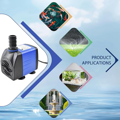 25W Outdoor Water Pump 396GPH AC 110V Mini Submersible Water Pump with 6.0ft High Lift for Fountain Waterfall - color: 25w 1500l/H