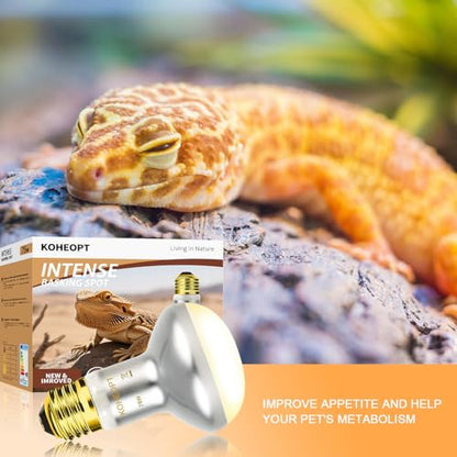 Reptile Heat Lamp 75W,(2 Pack) Heat Emitter UVA Heat Lamp Bulb,Intense Basking Spot Simulated Natural Sunlight Heating Lamp Bulb,Fit E26 Pet Lighting fixtures,for Bearded Dragon, Lizard