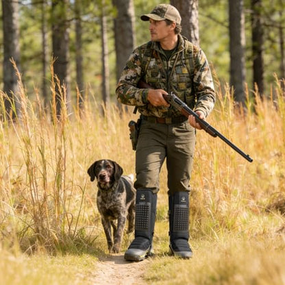 Snake Gaiters, 1200D Waterproof Snake Chaps Snake Gaiters for Men Women, Adjustable Snake Bite Protection Snake Guards for Legs Men, Snake Proof Gaiters for Hiking Hunting - color: Black