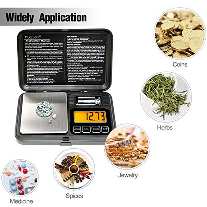 Fuzion Digital Pocket Gram Scale 200g/0.01g with 50g Calibration Weight | Easy Calibration, Tare and PCS, Mini Scale Grams Ounces Grains for Jewelry, Coins, Powder, Herbs, Spices (Battery Included) - color: Black, size: 200/0.01g