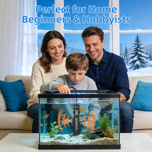FREESEA Aquarium Heater for Fish Tank: 50W Small Submersible Thermostat with Off-Water Protection & UL Certified Cord for 3-10 Gallon Fish Turtle Tanks Enthusiasts | 50W Worry-Free Heating via Dry Run Protection for 3-10 gal Betta Turtle & Saltwater Tank