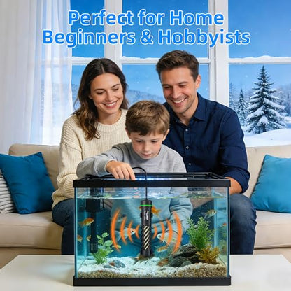 FREESEA Aquarium Heater for Fish Tank: 50W Small Submersible Thermostat with Off-Water Protection & UL Certified Cord for 3-10 Gallon Fish Turtle Tanks Enthusiasts | 50W Worry-Free Heating via Dry Run Protection for 3-10 gal Betta Turtle & Saltwater Tank