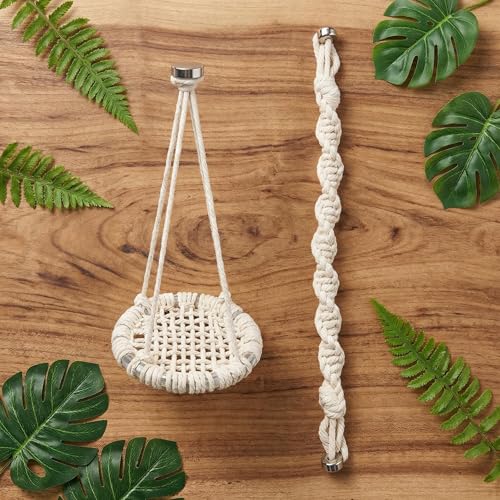 2 Pack Jumping Spider Rope Bridge Swings, Macrame Swing and Climbing Rope Set Habitat Decor, Handmade Jumping Spider Enclosure Accessories for Small Reptiles and Insects