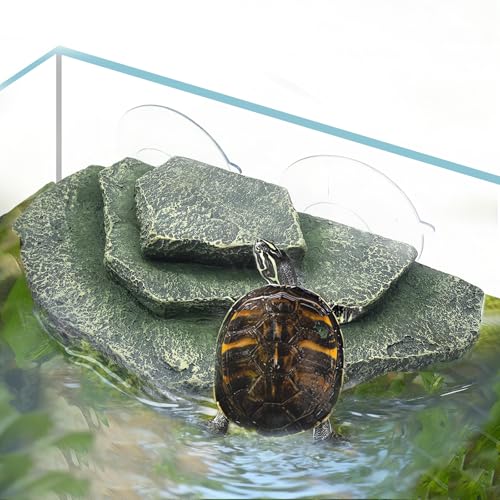 Tfwadmx Turtle Basking Platform, Tortoise Basking Platform with Suction Cups, Tortoise Climbing Ramp Dock, Turtle Floating Resting Terrace for Terrapins, Frogs (Green) - color: Green