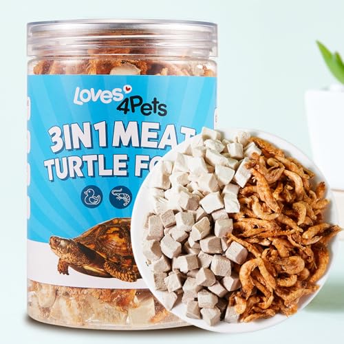 Turtle Food - Natural Freeze-Dried Chicken, Duck and Antarctic Krill – 3 in 1 Premium Treats for Reptiles, Cats & Dogs – Human-Grade Real Meat