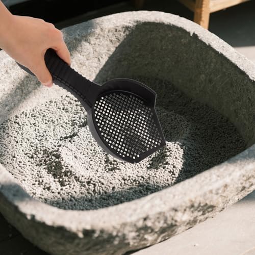 Ciieeo 2pcs Cat Litter Scoop Set with Small and Large Fine-Hole Plastic Scoopers for Reptile and Cat Litter Box Cleaning, Ergonomic Handle for Efficient Waste Removal