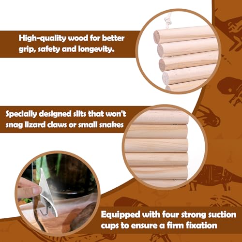Vodolo Reptile Bridge,Bearded Dragon Hammock,Lizard Tank Climbing Accessories Gecko Reptile Decor for Habitat,Hamster Cage Accessories 12 in