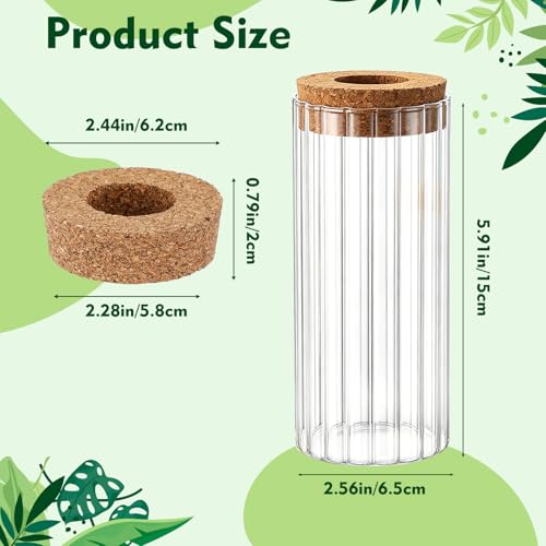 6 Set Propagation Station Jar Desktop Glass Planter Station Flower Vases Water Terrarium Jar with Cork Lid for Propagating Flower Plants Centerpiece Office Home Garden Decor(Medium) - size: Medium