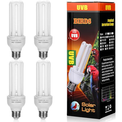 4 Pack UVB Reptile Light Bulb 23w 10.0 UVB Bulb for Desert Reptiles Pet Light for Turtle Compact Fluorescent Terrarium Lamp for Bearded Dragon, Lizard, Tortoise, Iguanas, Snake, Gecko