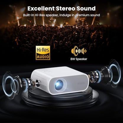 Official Licensed Smart Mini Projector with Wifi and Bluetooth | 1500ANSI, 4K Support, Compatible with Netflix, 10K+ Apps, Electric Focus, Outdoor/Indoor Movie, Home Theater, HDMI/USB for PC - style: Netflix System
