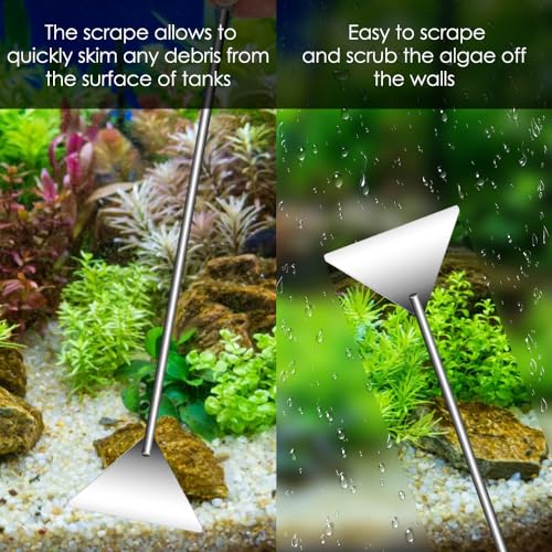 Gutsdoor Aquascape Tools Aquarium Kit, 4PCS Long Aquascaping Tools Stainless Steel Aquatic Plants Set for Fish Tank, Aquarium Plant Trimming