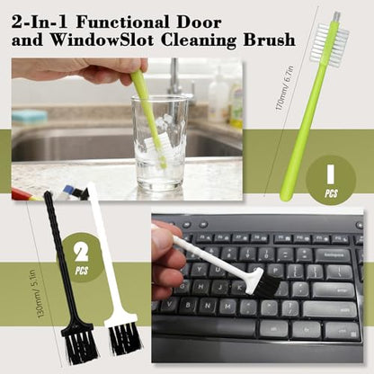 15Pcs Crevice Cleaning Brush Set Hard Bristle Scrub Brushes Tools Groove Gap Cleaning Brush for Housekeeping Bathroom Corners Window Track Kitchen Toilet Cup Faucet