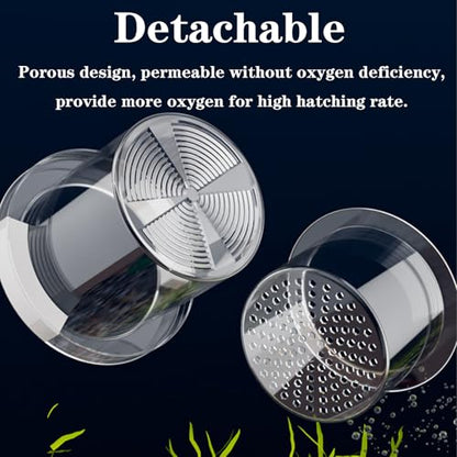 WEAVERBIRD Aquarium Breeder Box, Fish Breeding Box, Acrylic Breeder Isolation Divider Hatching Boxes, Floating Incubation Box, Round Isolation Hatchery Feeding Boxes for Small Fish Fry Hatchery - size: Round