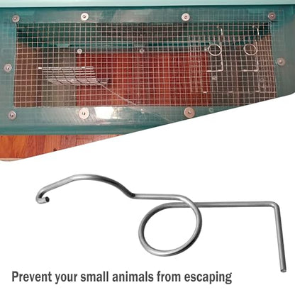 15 Pack Stainless Steel Wire Door Cage Latches Wire Crate Latch Lock | for Fixing Pet Cage Door Hook, 4-3/5 Inches( Right)