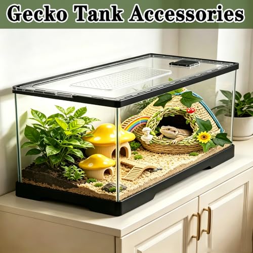 Reptiles Hide, Handcrafted,Reptile Cave Hideout Tank Accessories Decorations, Great for Reptiles, Amphibians, Snake，Leopard Gecko, Lizard