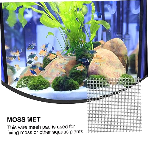 8pcs Fish Tank Breeding Net Stainless Steel Mesh Pad for Aquatic Plant Substrate Moss Met Grass Plant Fixed Net