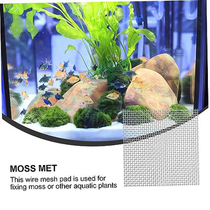 8pcs Fish Tank Breeding Net Stainless Steel Mesh Pad for Aquatic Plant Substrate Moss Met Grass Plant Fixed Net