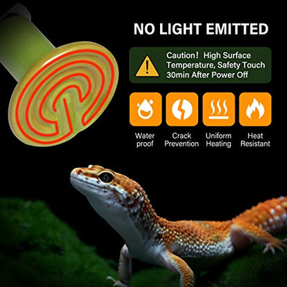 Simple Deluxe 150W 2-Pack Ceramic Heat Emitter Reptile Heat Bulb No Light, LCD Digital Aquarium Thermometer, for Reptile Amphibian, 2 Pack, Green - color: Green, size: 2 Pack