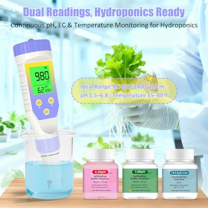 Pool Salt Tester, Digital Pool Water Tester & Pool pH Tester, 5 in 1 Digital Salinity Tester for Saltwater Aquarium Sodium Chloride Swimming Pools Hot Tubs Spas